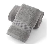 sense gnosis Grey Hand Towel Set of 2 Soft Absorbent Face Towels 100% Cotton Decorative Hand Towels for Bathroom Shower 13 X 29 Inch
