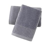 sense gnosis Grey Waffle & Terry Hand Towels for Bathroom Quick Drying Lint Free Thin, Classic Style Soft & Absorbent Bathroom Decorative Hand Towels 13X29 inch