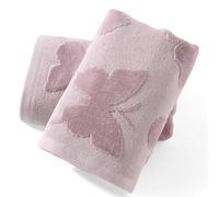sense gnosis Hand Towel Set of 2 Jacquard Full Embossed Velvet Butterfly Pattern Super Soft 100% Cotton Highly Absorbent Decorative Hand Towels for Bathroom Spa 13x 29 Inch, Purple