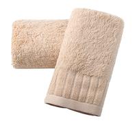 sense gnosis Khaki Hand Towels 100% Cotton Long Terry Striped Pattern Fall Decorative Hand Towel Set of 2 Perfect for Bathroom, Home, SPA 13 x 29 Inches