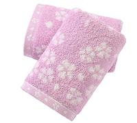 sense gnosis Pink Floral Hand Towels Set of 2 Sakura Pattern 100% Cotton Absorbent Super Soft Decorative Hand Towels for Bathroom 13 x 29 Inch,Pink-Purple