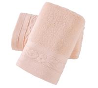 sense gnosis Pink Hand Towel Set of 2 - Elegant and Soft 100% Cotton Towels Featuring a Floral Jacquard Border, Highly Absorbent and Quick Dry for Bathroom Decor, Size 13 x 29 Inch