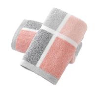 sense gnosis Pink Hand Towel Set of 2 Super Soft 100% Cotton Striped & Checkered Pattern Highly Absorbent Decorative Hand Towels for Bathroom 13 x 29 Inch