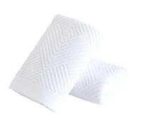 sense gnosis Super Soft Snow White Hand Towels Set of 2 Terry Striped Weave Pattern Ultra Absorbent 100% Cotton Hand Towel for Bathroom 13 X 29 Inch
