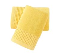 sense gnosis Waffle Weave Yellow Hand Towel Set of 2-100% Cotton Quick-Dry Soft & Absorbent Bathroom Decorative Bath Hand Towels 13" x 29"