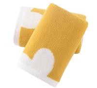 sense gnosis Yellow Hand Towel Set of 2 Heart Pattern Super Soft 100% Cotton Absorbent Decorative Hand Towel for Bathroom 13 x 29 Inch