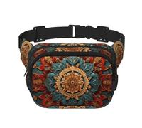 Sense of History Wreath Fitness travel shoulder bag, fashionable and casual waist bag, square double-layer waist bag, Black, One Size, Black, One Size
