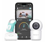 Sense-U Smart Sock Shoe Baby Monitor and 2.5K PTZ Camera - Track Heart Rate, Sleep Motion with Pantile Zoom Video, Cry Detection, Sound