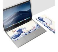 SenseAGE 3 in 1 Mouse Mat | Mousepad, Microfiber Keyboard Dust Cover, Screen/Monitor Cleaning Cloth | Non-Slip, Lightweight, Portable | for Macbook & Laptop up to 13.3 inch (Kanagawa Meow)