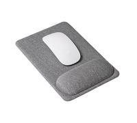 SenseAGE Mouse Pad with Wrist Support - Mouse Mat with Wrist Rest, Non-Slip Leather Base, Smooth Surface for Precise Control, Desk Mouse Mat for Office, Gaming & Home, Grey (225L X 155W mm)
