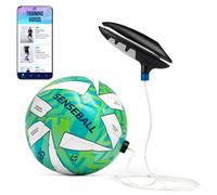 SenseBall Football Training Ball & App - Pro-Level Size 2 Green & White - Football Training Equipment With 50+ Coaching Videos - Improve Ball Control & Two-Footed Skills - Ideal for Young Players