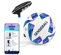SenseBall Football Training Ball & App - Size 3 All-Level Blue & White - Ball Control & Coordination Training Equipment with 50+ Coaching Videos