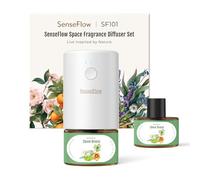SenseFlow Essential Oil Diffuser SF101 - Adjustable Natural Space Fragrance Atomizer Kit with 120-Day Long-Lasting Aroma, LED Light, Ideal for Home, Hotel, Studio - Clover Breeze
