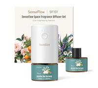 SenseFlow Essential Oil Diffuser Waterless Ultrasonic SF101-100% Plant-Based, LED Light, Adjustable Modes, 100㎡ Covers, 120-Day Scent - Air Freshener & Aromatherapy - Jasmine Dew Harmony