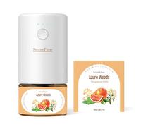 SenseFlow Essential Oil Diffuser Waterless Ultrasonic SF101-100% Plant-Based, LED Light, Adjustable Modes, 100㎡ Covers, 120-Day Scent - Air Freshener & Aromatherapy - Azure Woods