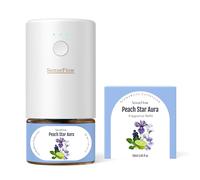 SenseFlow Essential Oil Diffuser Waterless Ultrasonic SF101-100% Plant-Based, LED Light, Adjustable Modes, 100㎡ Covers, 120-Day Scent - Air Freshener & Aromatherapy - Peach Star Aura