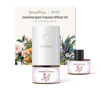 SenseFlow Essential Oil Diffuser Waterless Ultrasonic SF101 Pro - 100% Plant-Based, LED Light, Adjustable Modes, 100㎡ Covers, 120-Day Scent - Air Freshener & Aromatherapy - Orchid Breeze Air Fresh