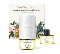 SenseFlow Essential Oil Diffuser Waterless Ultrasonic SF101 Pro - 100% Plant-Based, LED Light, Adjustable Modes, 100㎡ Covers, 120-Day Aroma, Air Freshener & Aromatherapy - N4