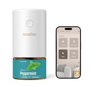 SenseFlow Essential Oil Diffuser Waterless Ultrasonic Smart Wi-Fi SF101S - 100% Plant-Based, LED Light, Adjustable Modes, 100㎡ Covers, 120-Day Scent - Air Freshener & Aromatherapy - Peppermint