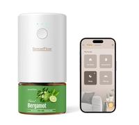 SenseFlow Essential Oil Diffuser Waterless Ultrasonic Smart Wi-Fi SF101S - 100% Plant-Based, LED Light, Adjustable Modes, 100㎡ Covers, 120-Day Scent - Air Freshener & Aromatherapy - Bergamot