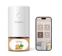 SenseFlow Essential Oil Diffuser Waterless Ultrasonic Smart Wi-Fi SF101S - 100% Plant-Based, LED Light, Adjustable Modes, 100㎡ Covers, 120-Day Scent - Air Freshener & Aromatherapy - Capri Orange