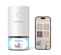 SenseFlow Essential Oil Diffuser Waterless Ultrasonic Smart WiFi SF101S Pro -100% Plant-Based, LED Light, Adjustable Modes, 100㎡ Covers, 120-Day Scent - Air Freshener & Aromatherapy - Coastal Blossom