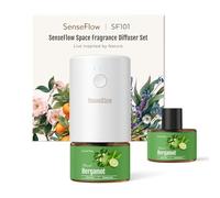 Senseflow Plug-in Air Freshener for Home, Waterless Essential Oil Diffuser for Bedroom and Bathroom, Non-Toxic Formula for Pets and Nursery, 120 Days Runtime, Refillable - Bergamot