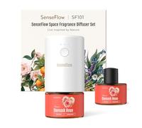 Senseflow Plug-in Air Freshener for Home, Waterless Essential Oil Diffuser for Bedroom and Bathroom, Non-Toxic Formula for Pets and Nursery, 120 Days Runtime, Refillable - Damask Rose