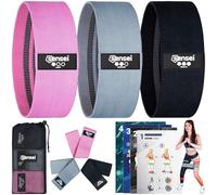 SENSEI Elastici Fitness Set - 3 Non Slip Elastic Bands for Buttocks, Legs, Pilates & Muscle