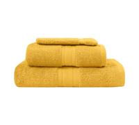 Sensei La Maison du Coton Sensei Maison Luxury 3 Piece Set (1 Bath Towel, 1 Face Cloth, 1 Gloves), Cotton, Saffron, 1 gant, 50x100 cm, 70x140 cm