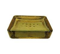 Sensei Maison Bubbles Recycled Glass Soap Dish 12 x 9 x 3 cm Honey
