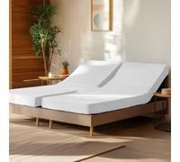SENSEI MAISON - Fitted sheet in cotton percale for articulated bed soft percale - 160 x 200 cm - white