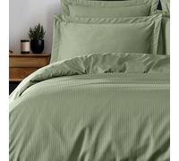Sensei Maison Versalux Reversible Striped Cotton Satin Duvet Cover 140 x 200 cm Sage