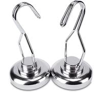 Sensei Pack of 2 Neodymium Magnet with Swivel Hook Diameter 36 x H64 mm, Extra Strong Magnetic Hook Load Capacity 45 kg