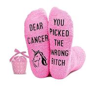 Sensemory Funny Cancer Socks, Fighting Breast Cancer Care Gifts For Women, Chemo Patients Female, Survivor Gifts, Cancer 2, One size