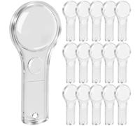 SenseYo 15 PCS Clear Mini Magnifying Glass for Kids, 5X Small Kid Magnifier for Hobbies, Science, Study (15)