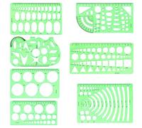 SenseYo 7 Pack Drawings Templates Stencil, Circle Template for Geometric Drawing Stencils, Plastic Clear Circle Stencils Architecture Supplies Drafting Tools for Studying, Designing