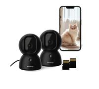 SensForge 2.5K Pan-Tilt Security Camera, 360° Dual-Band Wi-Fi Home Camera, Free AI Human & Pet Detection, 2-Day Cloud + 64GB SD Card Included, Two-Way Talk, No Subscription Required (2-Pack, Black)