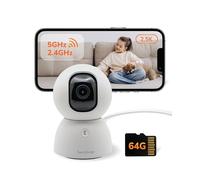 Sensforge Indoor Pan-Tilt Security Camera with SD Card for pet/Kid/Home, 24/7 Recording, 5G/2.4G Wi-Fi, 2.4k Video and Image - Free Human Motion Pet Detection, NO Monthly fee