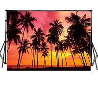 Sensfun 10x6.5ft Summer Seaside Sunset Photo Booth Backdrop Palm Trees Silhouettes on Tropical Beach Photography Background for Hawaii Theme Wedding Birthday Party Portraits Photo Booth Prop(WP125)