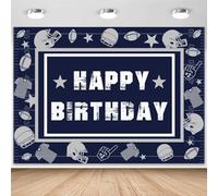 Sensfun Football Birthday Party Decorations Sports Backdrop Super Game Touchdown Football Happy Birthday Banner for Men Boys Sports Party Decorations Rugby Gridiron Photography Background 6x4ft