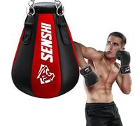 SENSHI Heavy Filled Punch Bag Set, 3ft, 4ft, 5ft, 6ft Outdoor Boxing Bag with Bracket, Fixings, Hand Wraps & Skipping Rope for Home Training