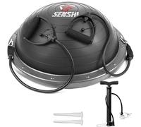 Senshi Japan 400KG Supporting Premium Half Ball Balance Trainer Stability Ball, Half Yoga Ball, Combo Pilate Ball & Resistance Band Exercises, Home Gym, Full Body Workouts