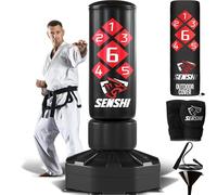 Senshi Japan 6ft Free Standing Punch Bag , 150KG (Filled) Kit Bundle Kickboxing Muay Thai MMA Heavy Pedestal Bag Floor Standing (6Ft Free Standing Punch Bag)