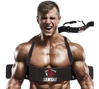 Senshi Japan Arm Blaster Biceps Isolator Strap, Triceps & Biceps Isolating Bar For Bodybuilding, Weight Lifting, Curls, Pushdowns, Preacher Curls With Adjustable Strap (Black)