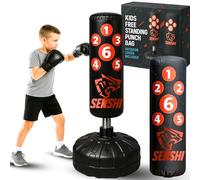 Senshi Japan Children's SOLID 4ft Free Standing Punch Boxing Bag, Junior Boxing Pro, Durable, Versatile, And Fun, Anti Sliding Design