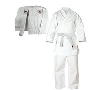 Senshi Japan Karate Gi Uniform | 100% Cotton Lightweight Martial Arts Outfit & White Belt for Training & Sparring | Taekwondo, Tang Soo Do, Shotokan, etc. | For Adults & Kids