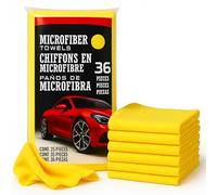 Senshi Japan Microfiber Towels Compatible With Kirkland Cleaning Cloths, Polishing, Buffing, 40.6cm x 40.6cm Ultra Plush Yellow (5 Pack)