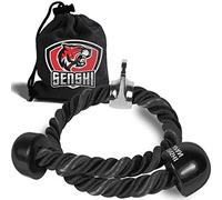 Senshi Japan Tricep Rope XXL 36 inch Triceps Pulldown Rope Attachment For Cable Machine, Home Gym, Etc. | Tricep Extensions, Pull Downs, Biceps Training (Black)