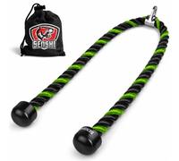 Senshi Japan XXL Tricep Rope 36 Inch Extra Long Heavy Duty Cable Machine Attachment Full Range of Motion, Braided Pulldown Rope for Home Gym Triceps & Biceps (Black & Green)
